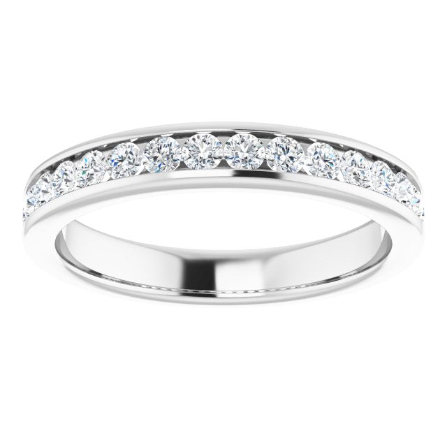 0.50 ct. Round Cut Diamond Wedding Band Channel Set Anniversary Ring-VIRABYANI